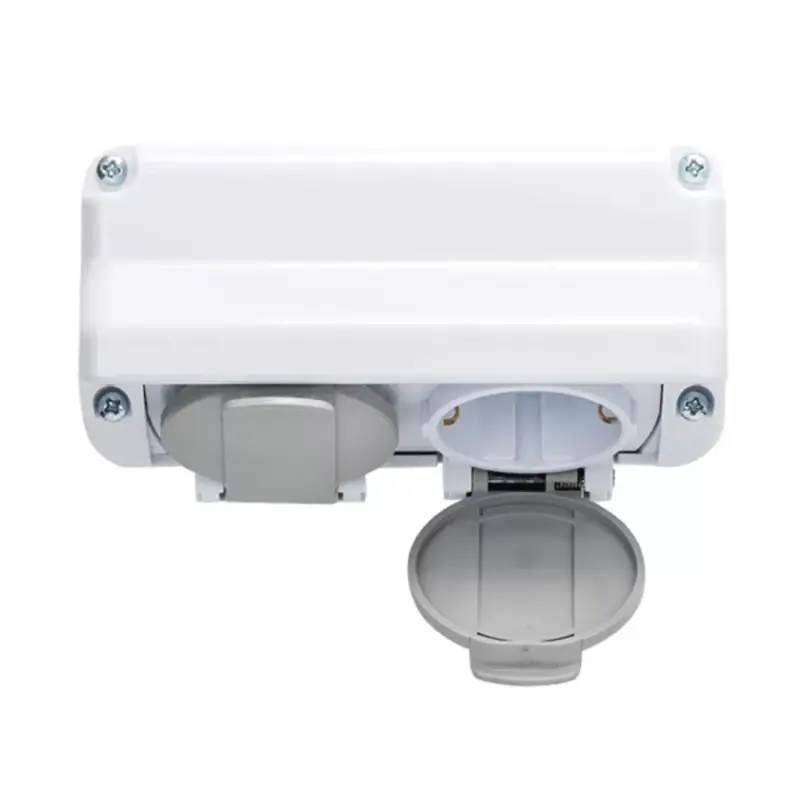 DOUBLE SOCKET GERMAN TYPE 16А 250V WHITE, IP44 Gyors szállítás