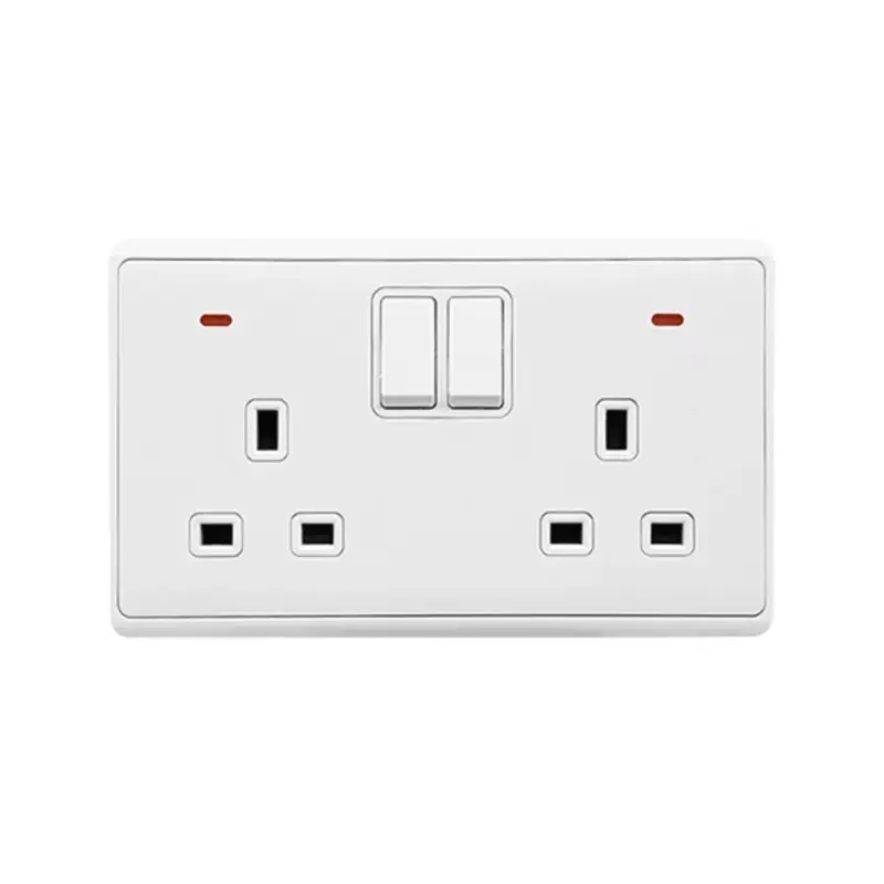 LONDON DOUBLE SOCKET WITH 1P BUTTON SWITCH NEON WH Ne maradj le