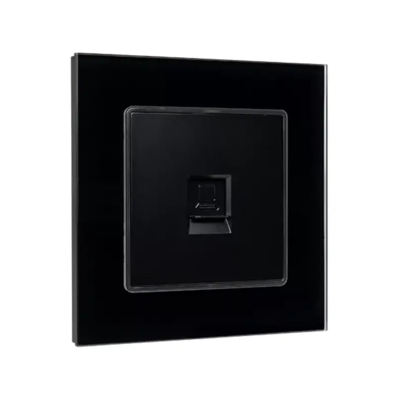 Végkiárusítás SINGLE LAN SOCKET GLASS FRAME BLACK