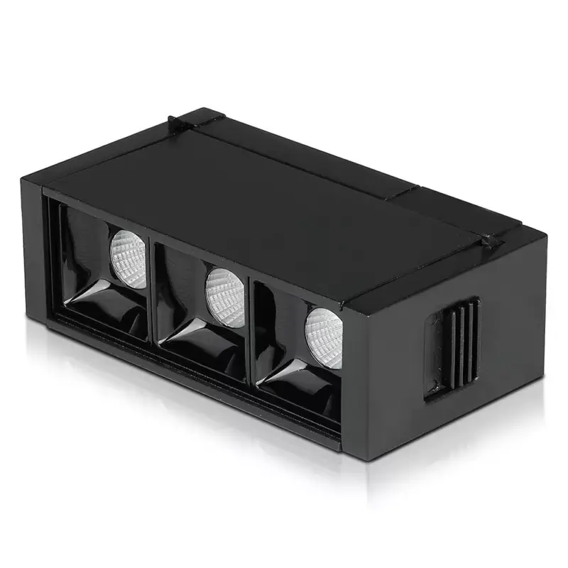 LED spotlámpa mágneses sínhez 24V, 3w, 3000K, meleg fehér, 240lm, 30°, fekete, CRI>90, V-TAC, 7960 Gyors szállítás