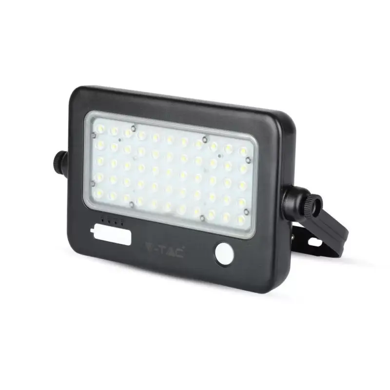 Napelemes LED reflektor, 10w, 4000K, természetes fehér, 1100lm, 90°, fekete, CRI>80, IP65, V-TAC, 8674 Szuper ajánlat