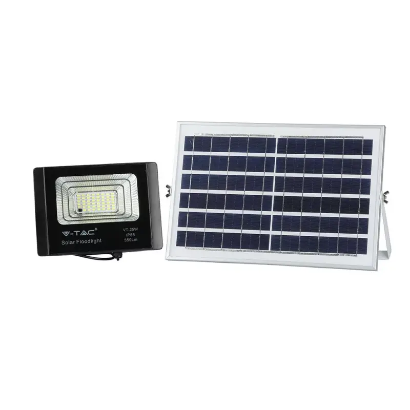 Rendeld meg most Napelemes LED reflektor, 6400K, hideg fehér, 550lm, fekete, IP65, V-TAC, 94006