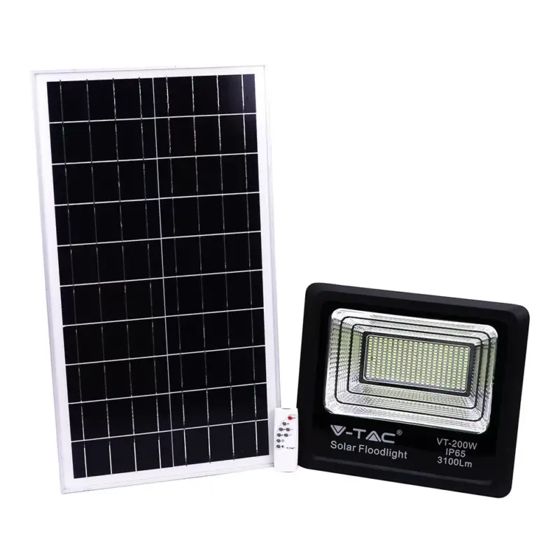 Ne maradj le Napelemes LED reflektor, 6400K, hideg fehér, 3100lm, fekete, IP65, V-TAC, 94026