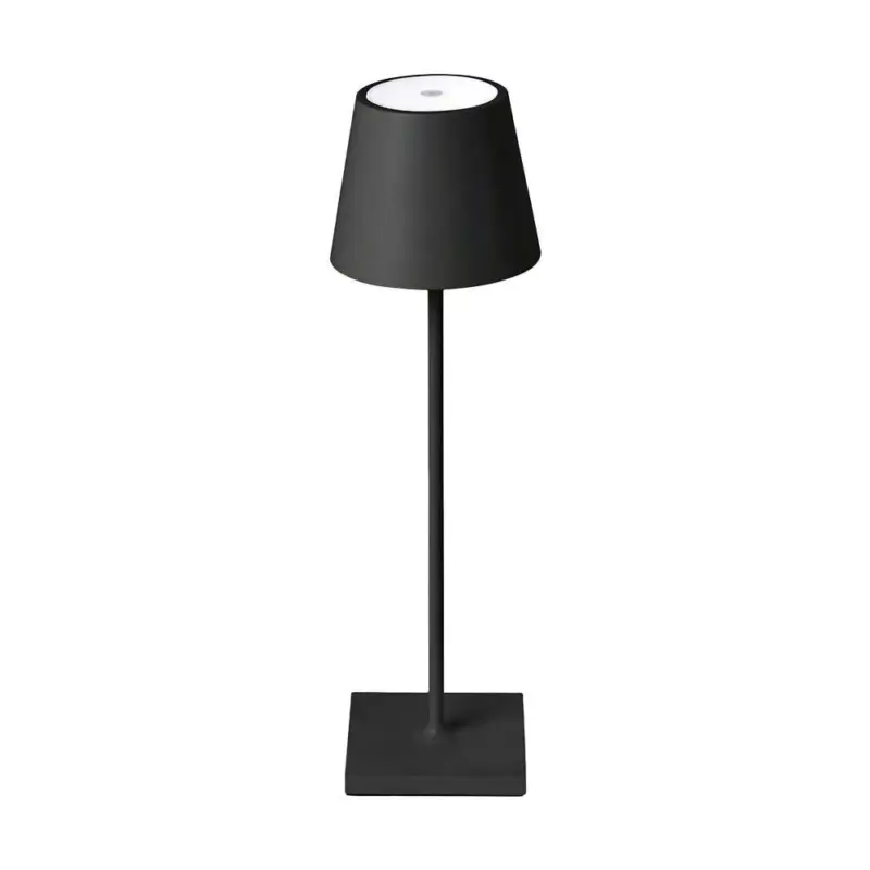 Újratölthető asztali lámpa, 3w, 3000K, meleg fehér, 50lm, 180°, fekete, dimmelhető, V-TAC, 2887 Olcsóbb