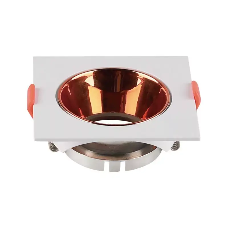 LED spotlámpa keret négyzet alakú, GU10, fehér, rózsaarany, V-TAC, 6655 Akció