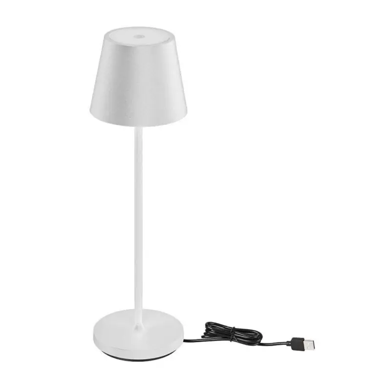 Ajánlat Újratölthető asztali lámpa, 2w, 3000K, meleg fehér, 200lm, 180°, fehér, CRI>80, dimmelhető, IP54, V-TAC, 7651