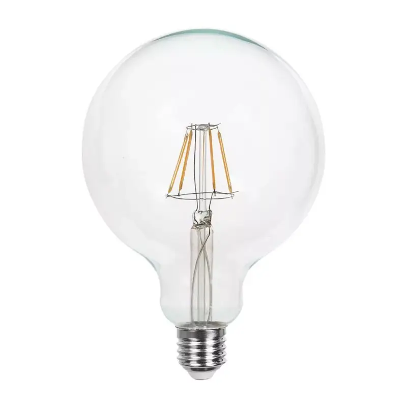 Kihagyhatatlan ajánlat LED izzó átlátszó filament szálas gömb-E27, 10w, 6500K, hideg fehér, 1055lm, 300°, CRI>80, V-TAC, 214424