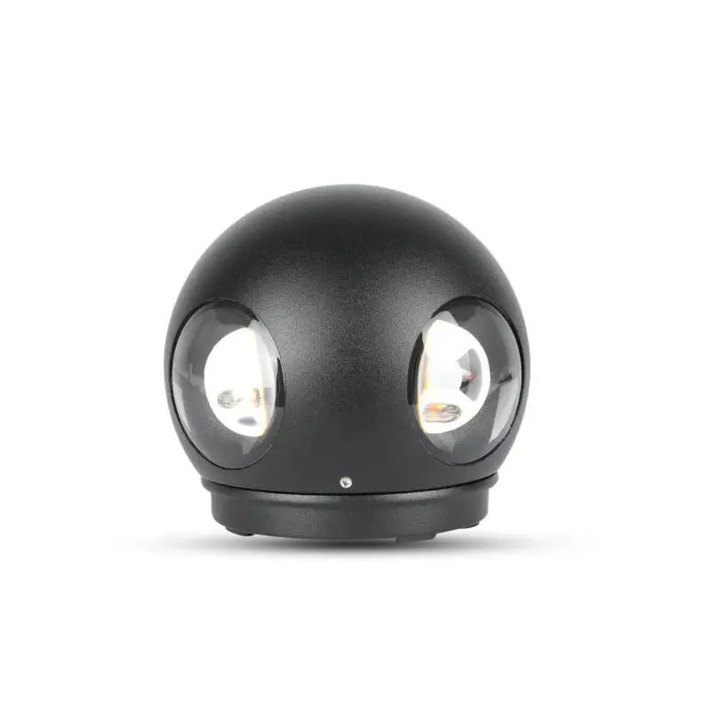 LED fali lámpa 4 irányú világítás kerek IP65, 4w, 3000K, meleg fehér, 428lm, 90°, fekete, CRI>80, V-TAC, 218553 Biztonságos fizetés