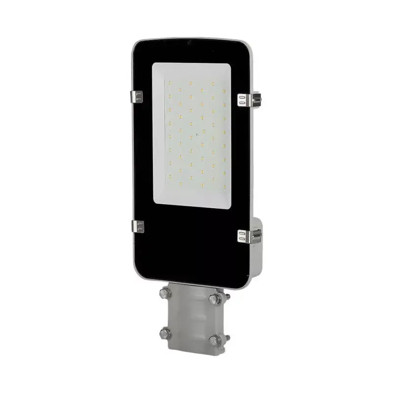 Utolsó esély LED utcai lámpa, 30w, 6500K, hideg fehér, 3000lm, 110°, szürke, CRI>80, IP65, V-TAC, 215261