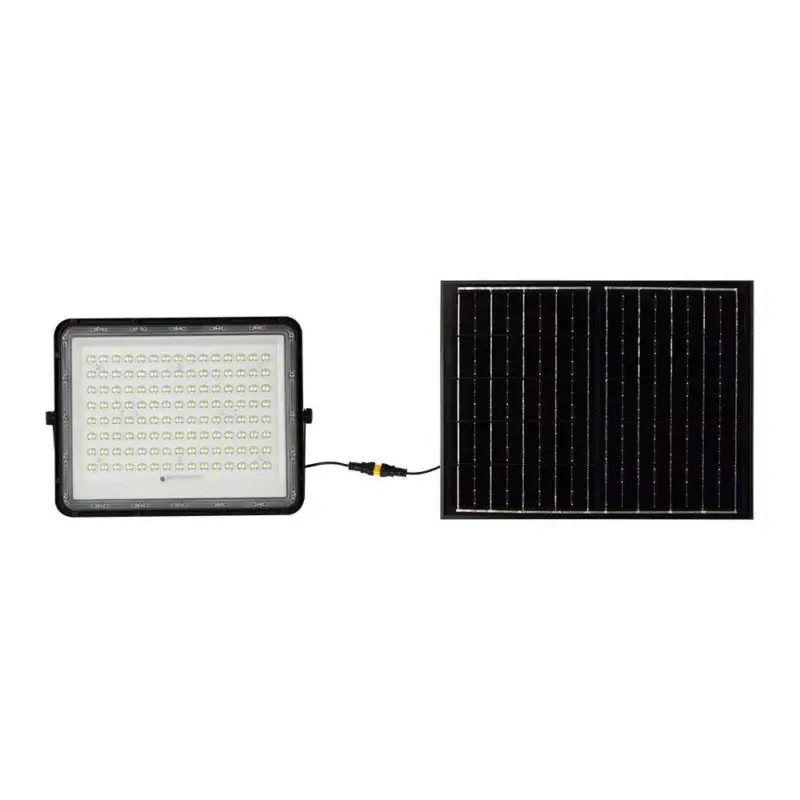 Napelemes LED reflektor távirányítóval, 6400K, hideg fehér, 1800lm, 120°, fekete, IP65, V-TAC, 7827 Vedd meg online