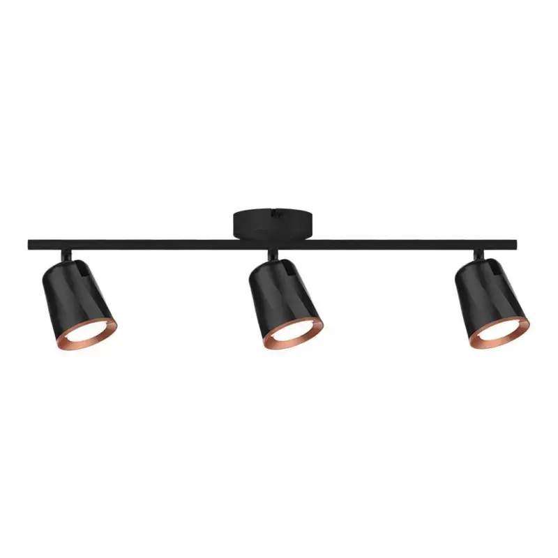 Biztonságos vásárlás LED fali spot lámpa tripla fej, 15w, 3000K, meleg fehér, 1620lm, 100°, fekete, V-TAC, 218259