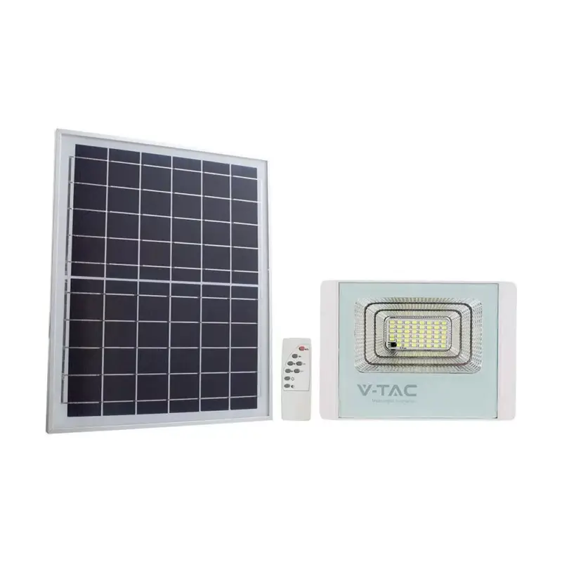 Napelemes LED reflektor, 6400K, hideg fehér, 2450lm, 120°, fehér, IP65, V-TAC, 23019 Szuper ajánlat