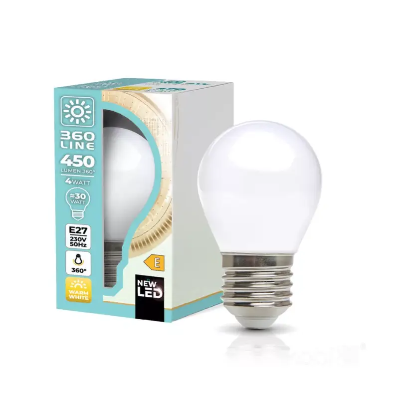 LED izzószálas hatású izzó FMB 4W E27 3000K tejes Kobi 360 Line, meleg fehér, 450lm, CRI≥80, KOBI-004079 Utolsó esély