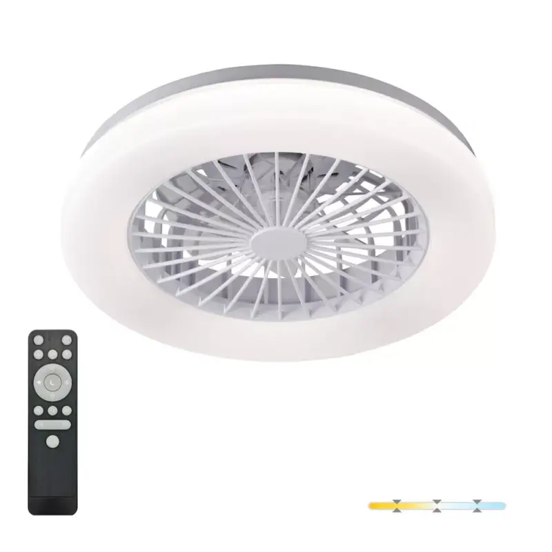 Exkluzív ajánlat Mennyezeti LED lámpa ventilátorral VENTELUX 24W+15W 3CCT fehér Kobi Windstar, 1550lm, CRI≥80, KOBI-004592