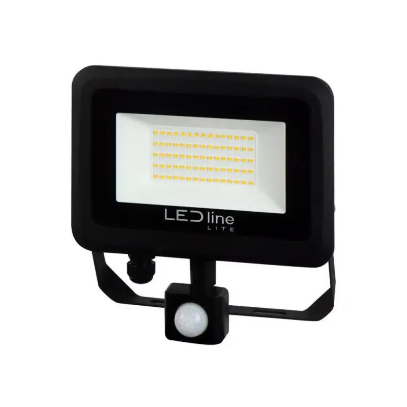 Expressz szállítás PHOTON reflektor mozgásérzékelővel, 120°, IP65, 100 W, természetes fehér, fekete, 3 év garancia, 100W, 4000K, 10000lm, CRI≥80, LED line, LL-203747