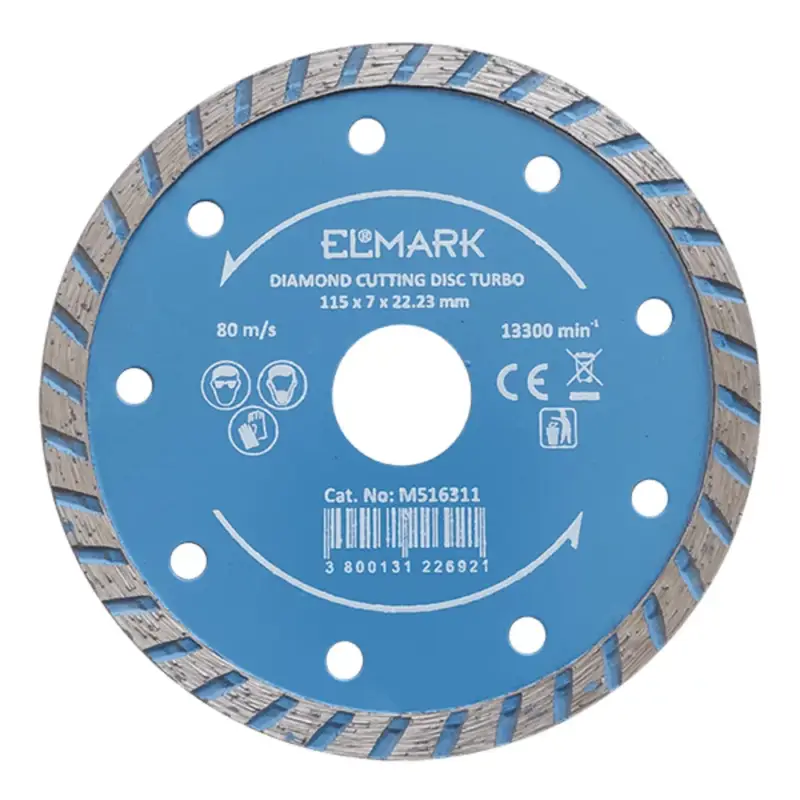 Végkiárusítás ELMARK TURBO GYÉMÁNT VÁGÓKORONG, TÉGLA, KŐ ÉS BETON 115x22,2mm