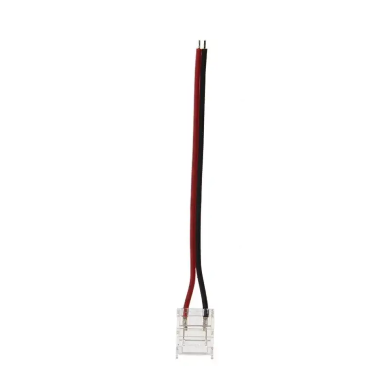 Olcsó LED szalag csatlakozó CONMS10 10mm-es egyszínű 10cm kábellel, átlátszó 2db/csomag 5520313 VITO