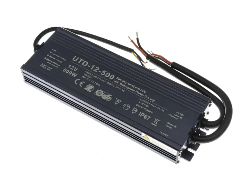 LED tápegység (trafó), 12V, 500W, IP67, Premium Olcsó