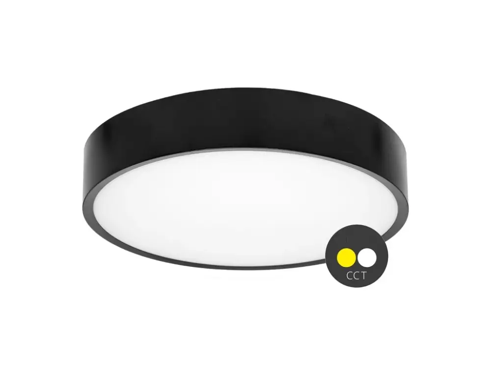 Akció CCT Fekete mennyezeti LED-lámpa, gömbölyű, 15W