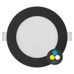 Biztonságos fizetés Fekete süllyeszthető LED-panel, gömbölyű, 120mm, 7W, CCT, Premium