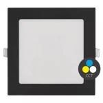 Fekete süllyeszthető LED-panel, szögletes, 170 x 170mm, 12.5W, CCT, Premium Azonnal elérhető
