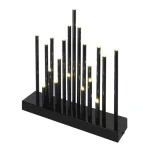 Fekete LED gyertyatartó, 27.5cm, 3x AA, melegfehér, időzítő Szezonális akció