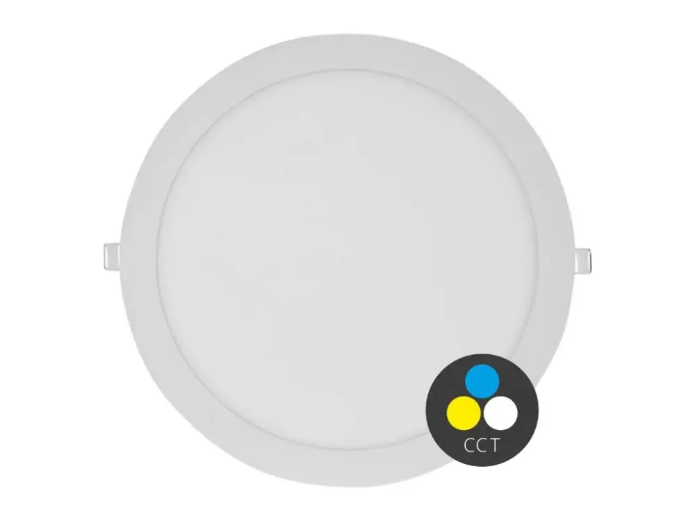 Fehér süllyeszthető LED-panel, gömbölyű, 300mm, 24W, 24V, CCT Alacsony ár