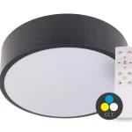 Gyors kiszállítás SMART TUYA Fekete LED mennyezeti lámpa kerek 400mm 36W CCT távirányítóval
