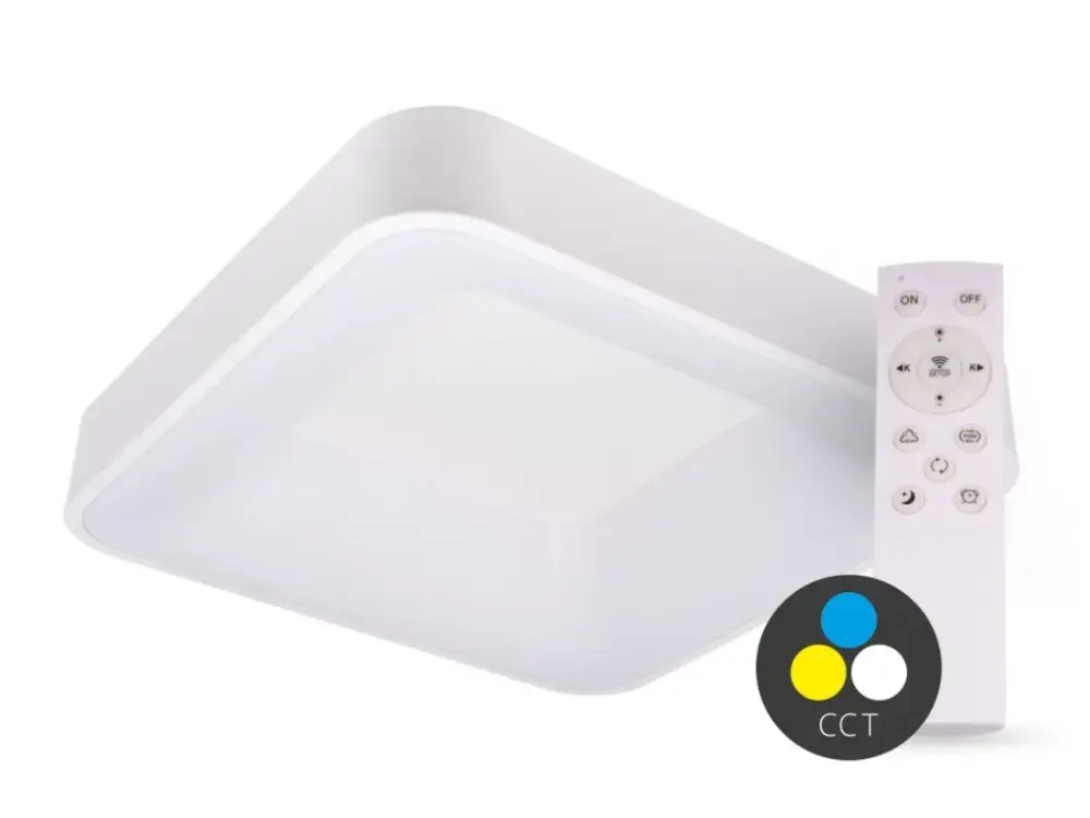SMART TUYA Fehér LED mennyezeti szögletes lámpa 500x500mm 48W CCT távirányítóval Végkiárusítás