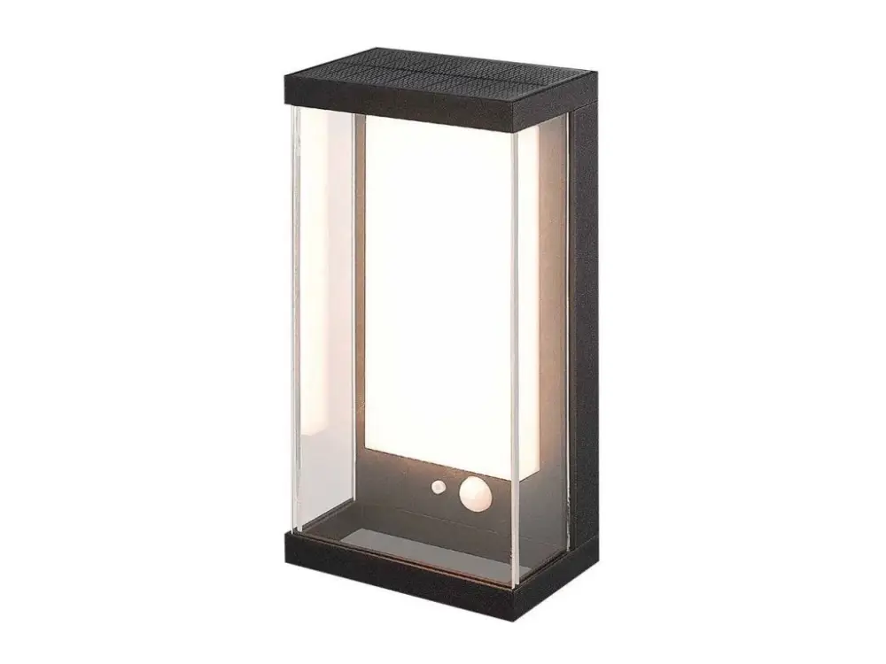 Fekete LED napelemes fali lámpa mozgásérzékelővel 0,5W IP54 Vedd meg most