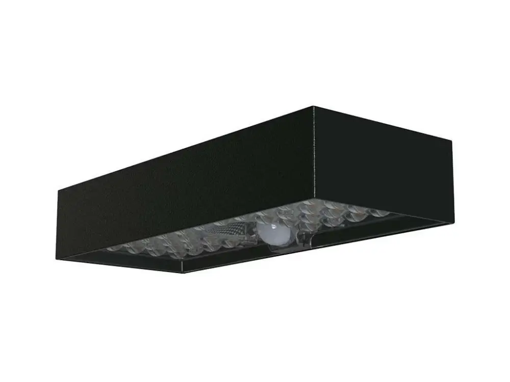 Fekete LED napelemes fali lámpa mozgásérzékelővel 6W IP65 Legnépszerűbb