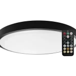 Bestseller Fekete falon kívüli LED lámpa Plano kerek 295mm 18W IP44 MW mozgásérzékelővel és távirányítóval