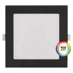 Fekete beépített négyzet alakú LED panel 174 x 174mm 18W 24V RGB+CCT Szuper ajánlat