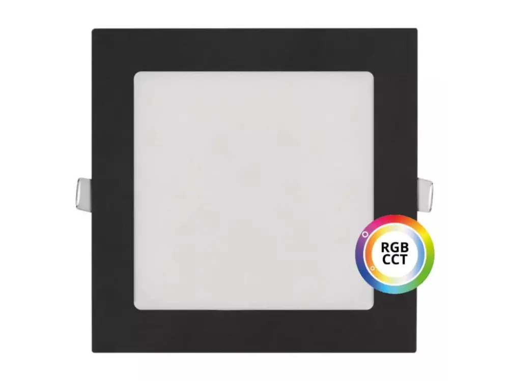 Fekete beépített négyzet alakú LED panel 174 x 174mm 18W 24V RGB+CCT Szuper ajánlat