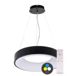 Vedd meg online SMART TUYA Fekete függő LED lámpa kerek 380mm 32W CCT, távirányítóval