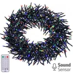 LED karácsonyi lánc távirányítóval és hangérzékelővel - 5m, 576 LED, 8 funkció, időzítő, többszínű Csak ma