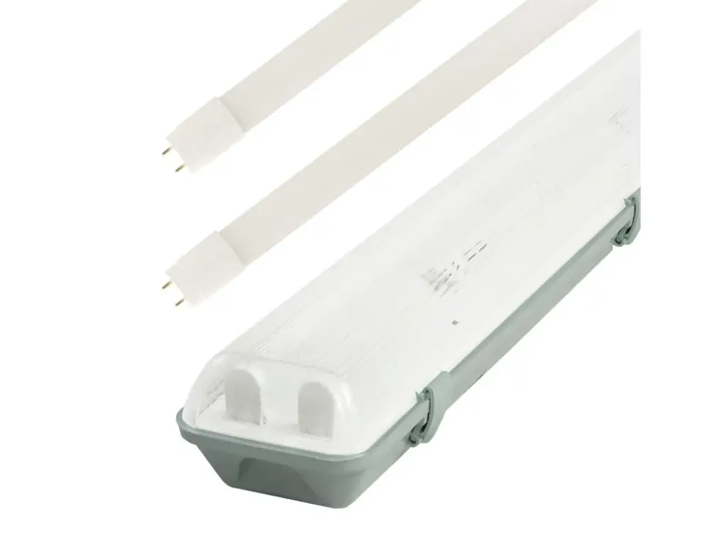 Újdonság Fénycsőtest, 150cm, IP65 + 2x LED-fénycső, 24W, Economy+
