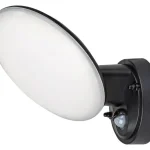Fekete homlokzati LED lámpa mozgásérzékelővel Varna 12W IP54 Biztonságos fizetés