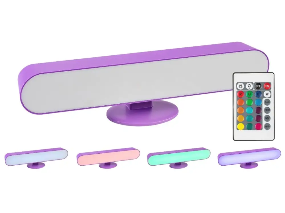 Népszerű Lila LED RGB újratölthető lámpa Parker 3W távirányítóval