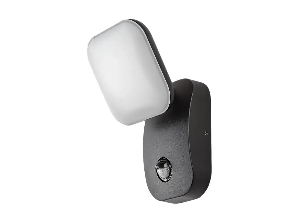 Fekete homlokzati LED lámpa mozgásérzékelővel Odiel 12W IP44 Outlet