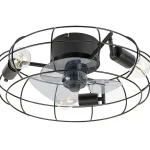 Fekete mennyezeti lámpa Cadmus ventilátorral 480mm 3x E27 izzóhoz Expressz szállítás