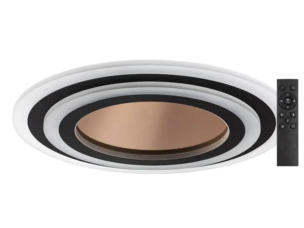 Azonnali szállítás Fekete-arany mennyezeti LED lámpa Taneli2 kerek 450mm 56W távirányítóval
