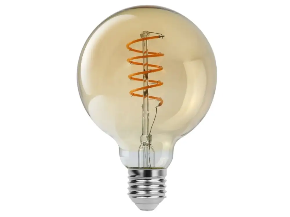 LED izzó Filament borostyán G95 4W E27 Kedvezményes ár