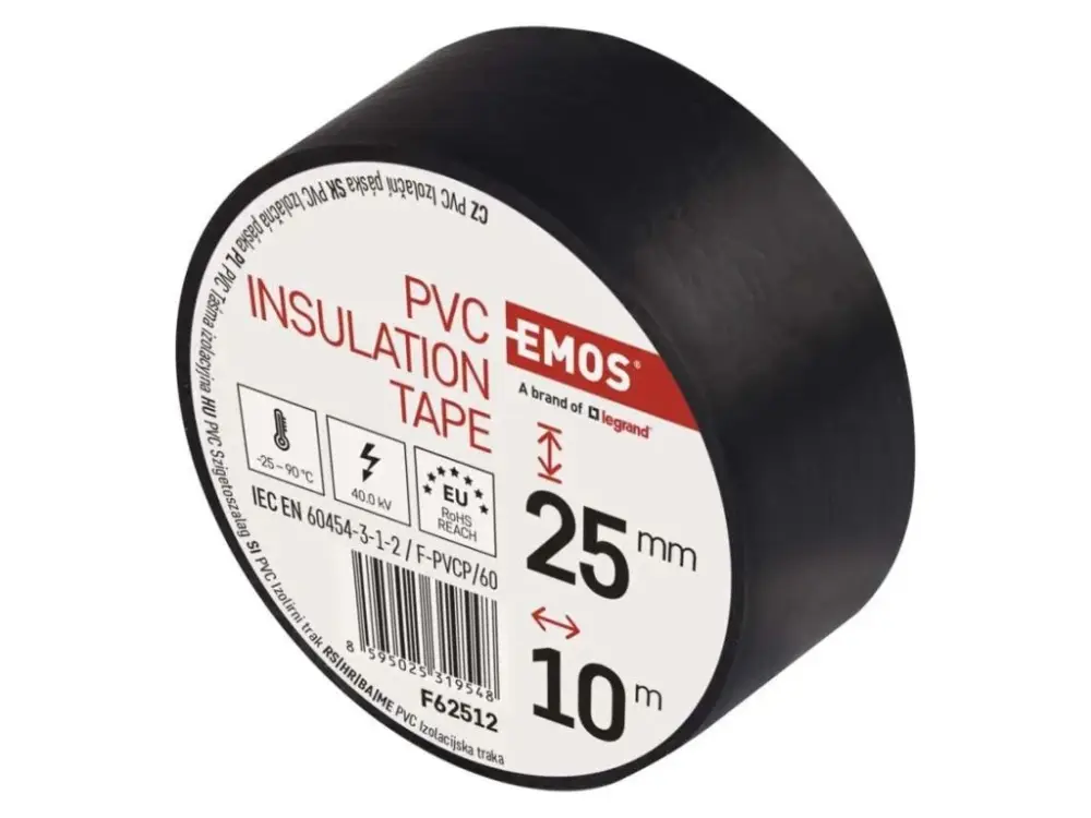 PVC szigetelőszalag 25mm x 10m, fekete Vásárlói kedvenc