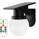 Fekete LED kültéri napelemes lámpa kerek 0,9W IP54 CCT távirányítóval Újdonság
