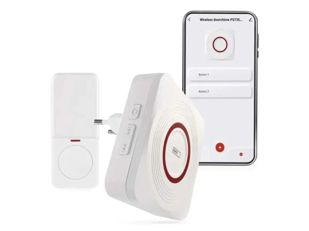 Biztonságos fizetés GoSmart Fehér vezeték nélküli beltéri WiFi-s csengő konnektorba