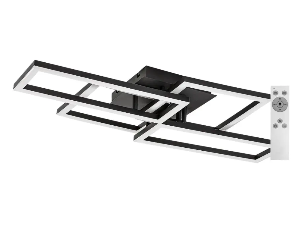 Népszerű Fekete LED mennyezeti lámpa Drusus 700mm 40W CCT távirányítóval