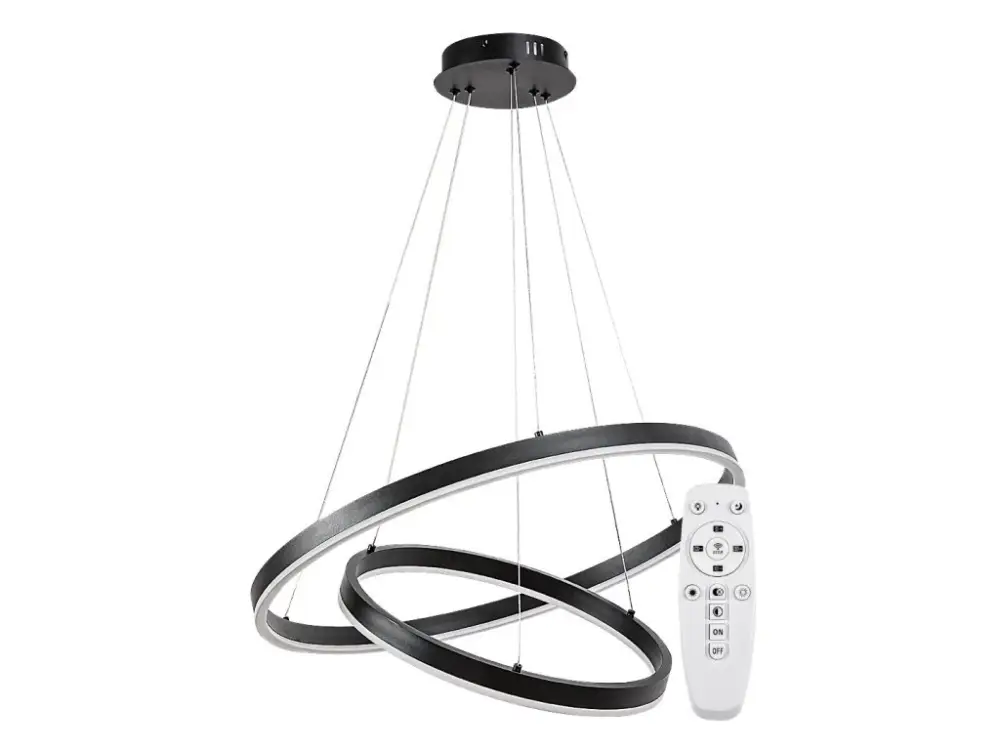 Fekete függesztett LED lámpa Isaure 600mm 80W CCT távirányítóval Akciós ár