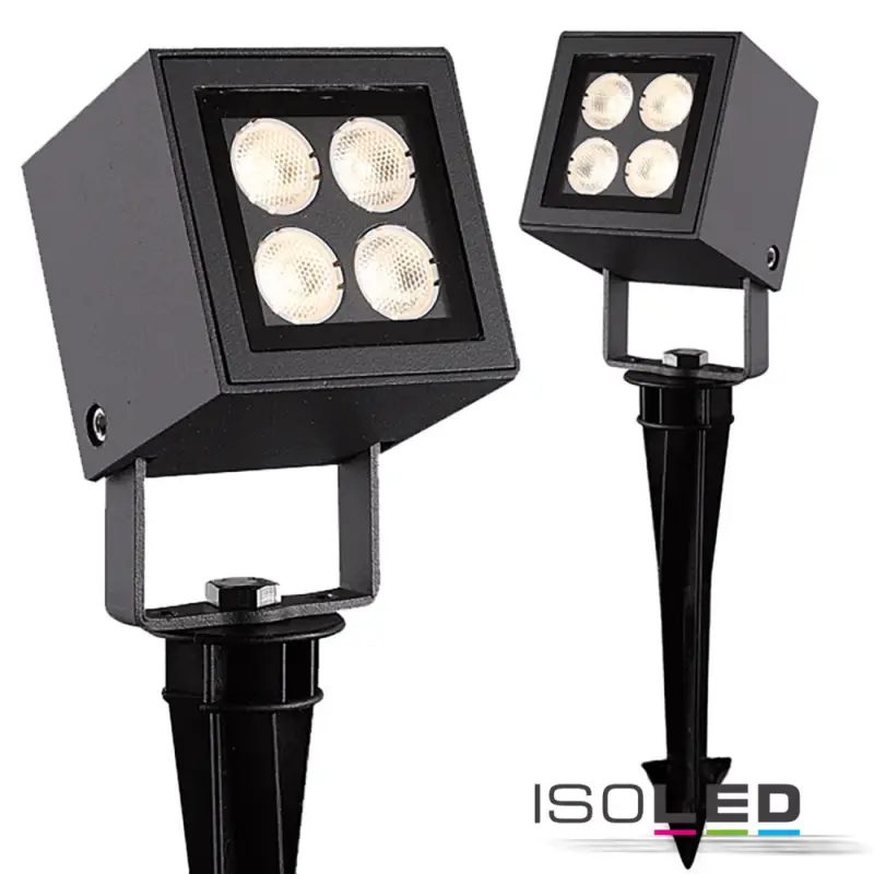 Végkiárusítás LED kültéri lámpa, Cube IP65, 4x2W CREE, antracit, meleg fehér