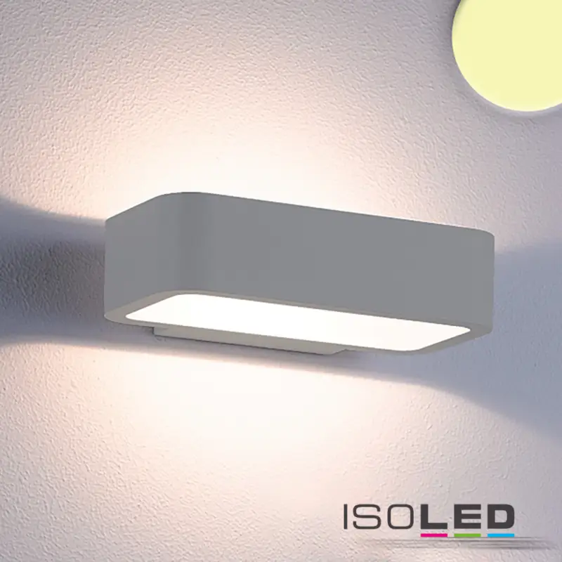 Csak ma LED fali lámpa, Up&Down, 1x7W CREE, IP54, ezüst, meleg fehér